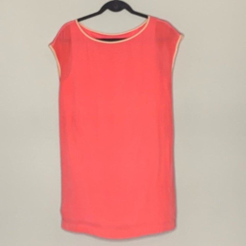 Club Monaco Coral 100% Silk Shift‎ Dress Size XS